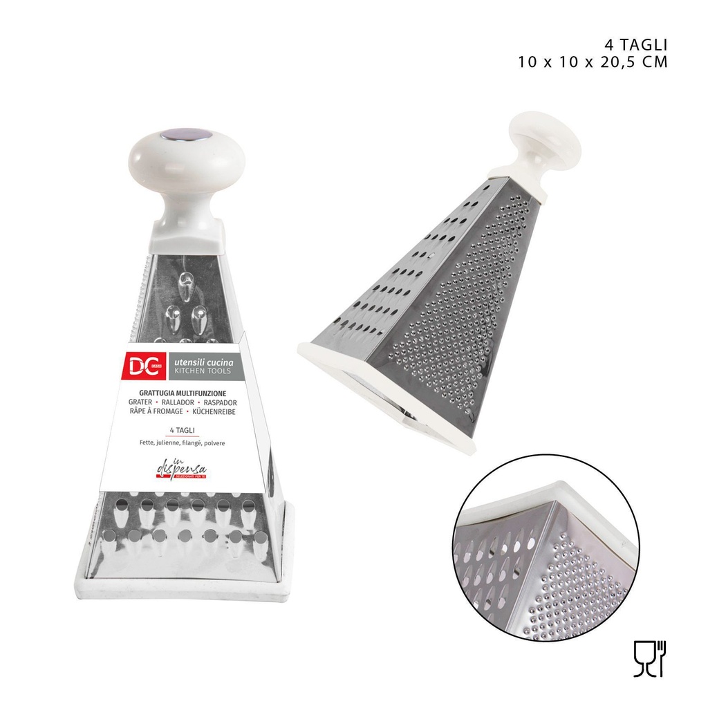 Rallador multifunctional 10x10x20.5cm - Utensilio de cocina