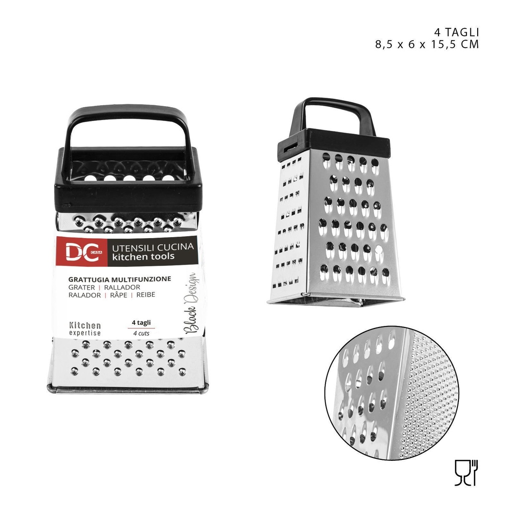Rallador multifuncional de acero 4 lados 8.5x6x15.5 cm - Utensilios de cocina