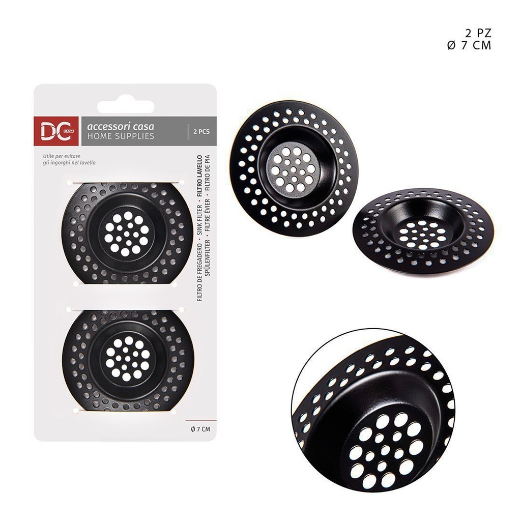 Filtro fregadero de acero inoxidable 7cm negro - Accesorios de cocina