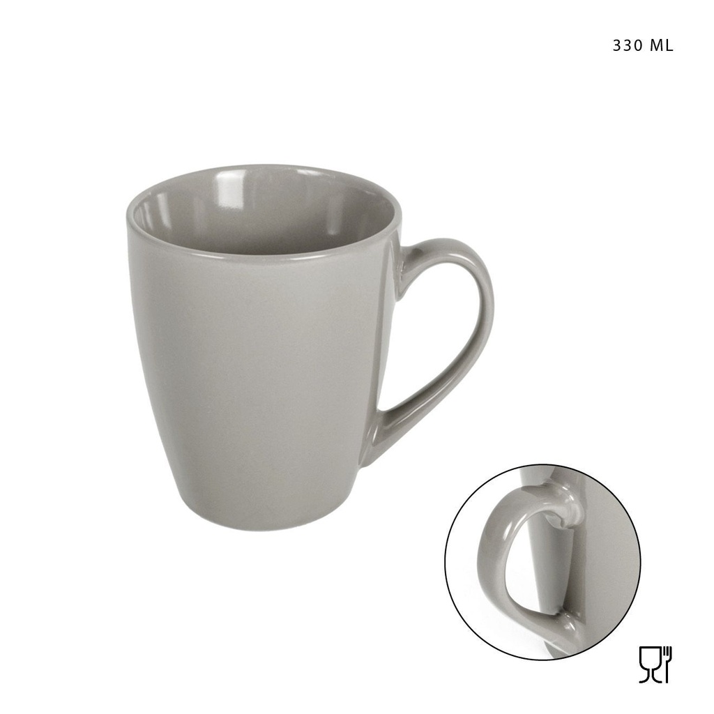 Taza mug de gres 330ml gris para bebidas calientes