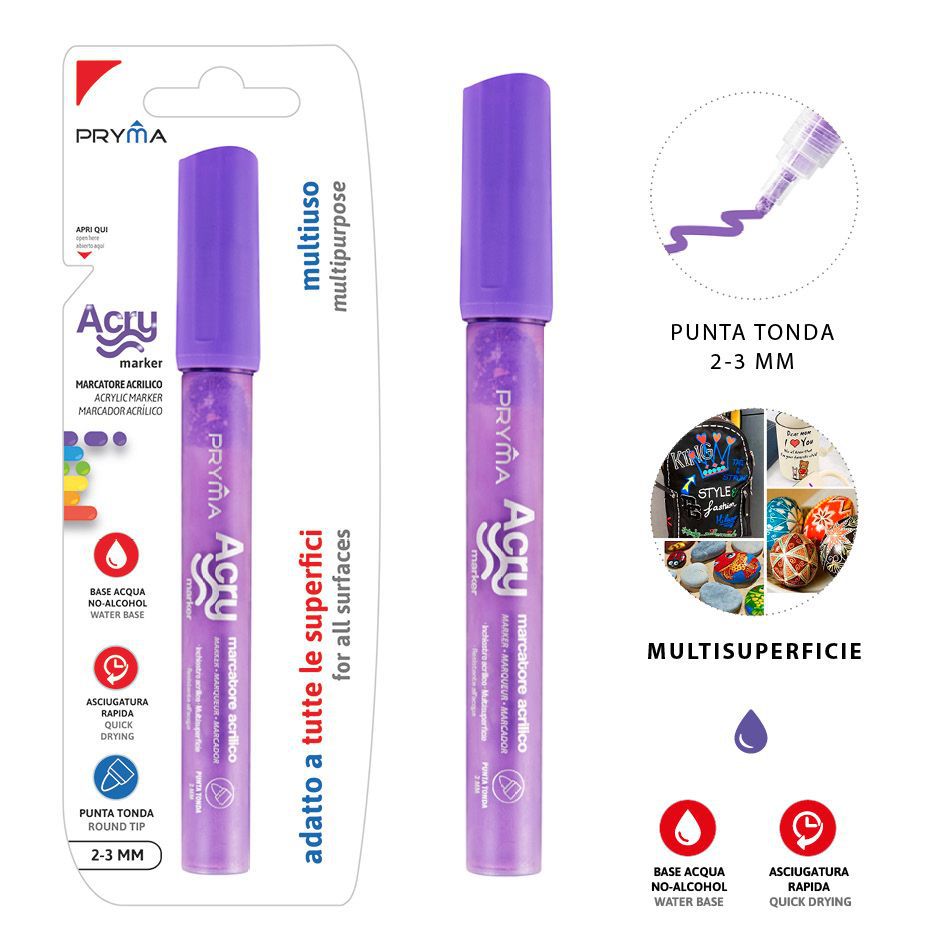 Rotulador acrílico redondo 2-3mm violeta