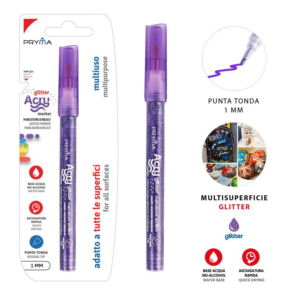 Rotulador redondo acrílico fluorescente 1mm lila para escritura