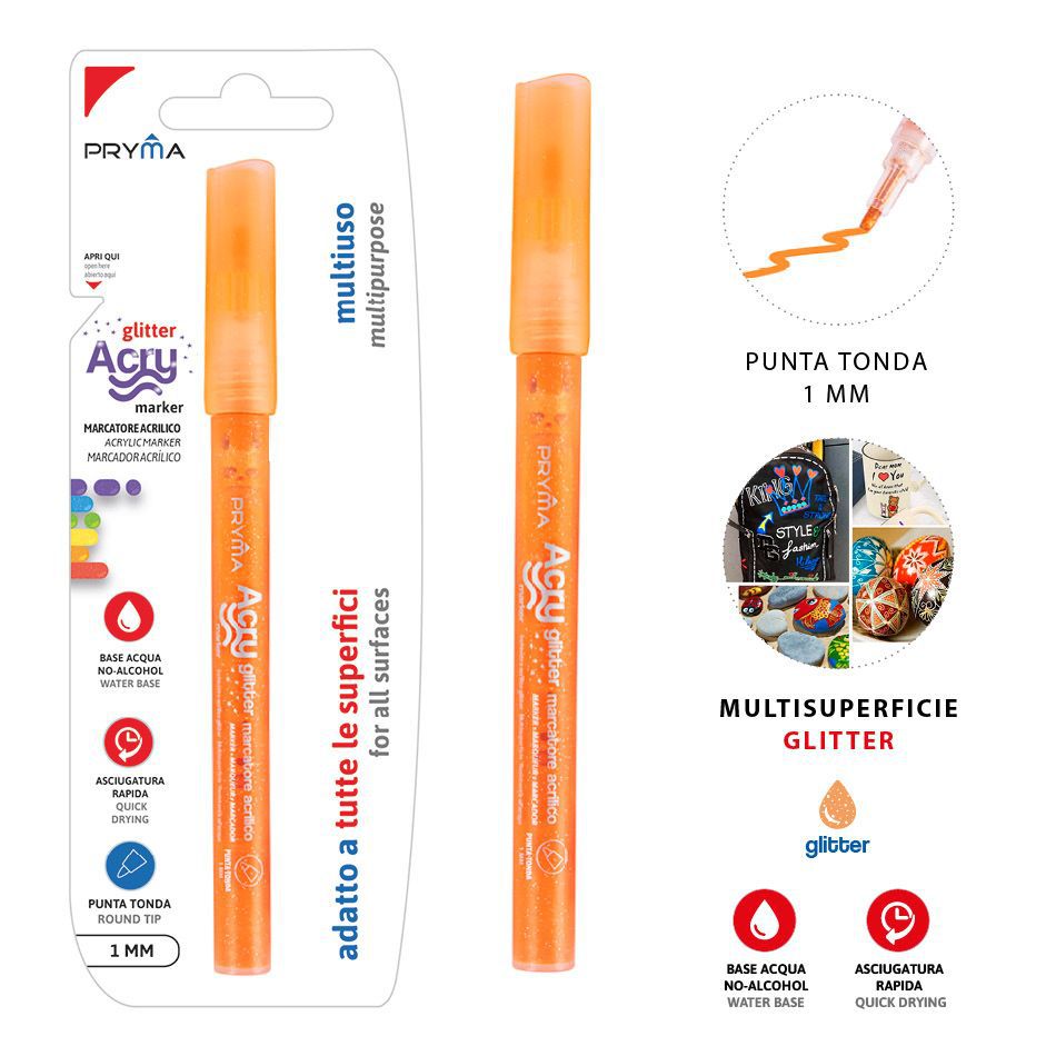 Rotulador acrílico redondo fluorescente 1mm naranja para escritura