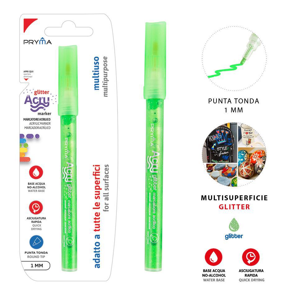 Rotulador acrílico fluorescente redondo 1mm verde para manualidades