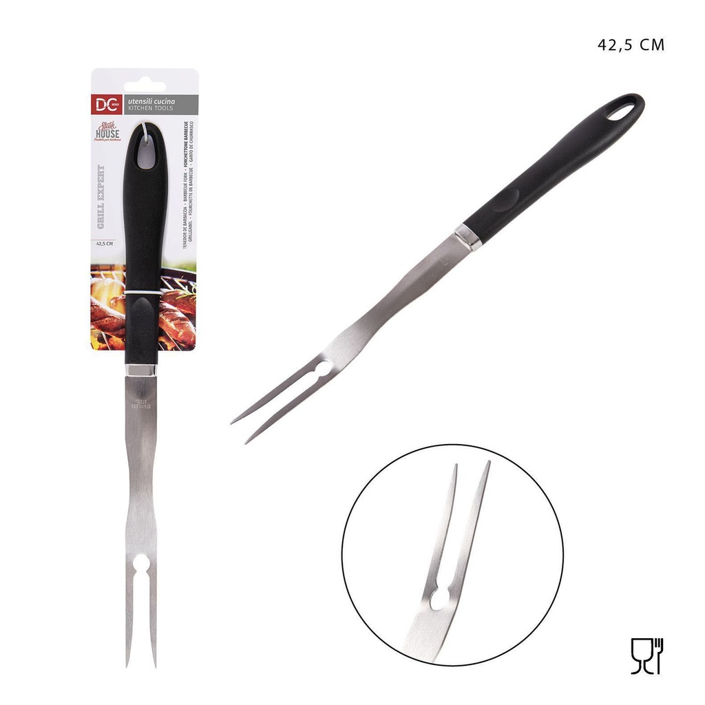 Tenedor trinchador para barbacoa de acero 42.5 cm - Utensilios de barbacoa