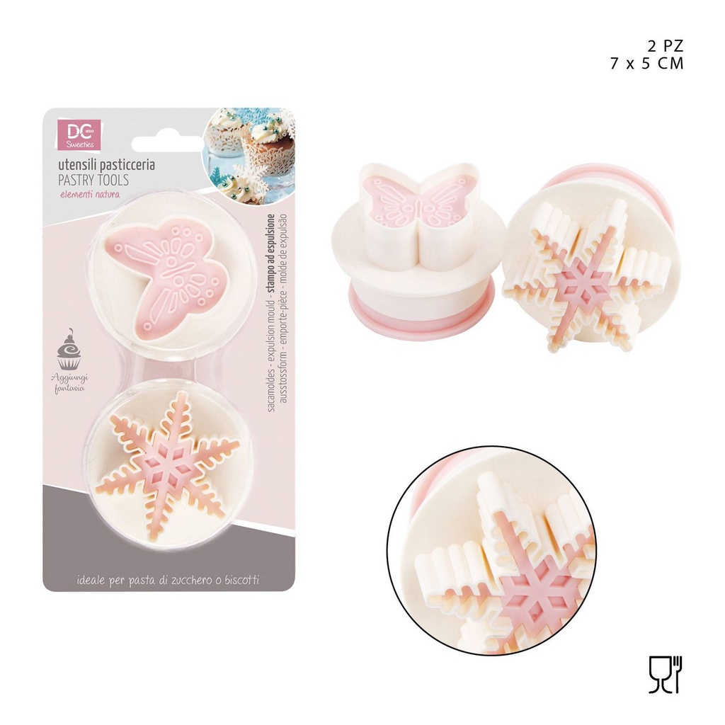 Set molde de presión 7x5 cm 2 piezas - Utensilios de repostería
