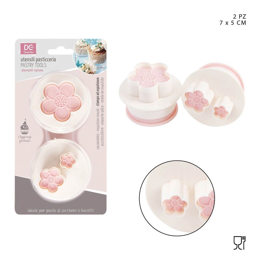 Set molde de presión 7x5 cm 2 piezas - Utensilios de repostería