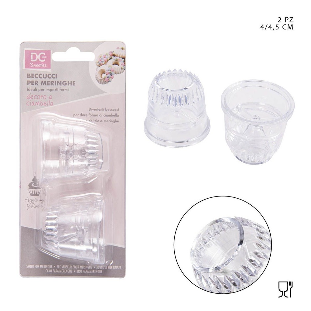 Boquillas de plástico 4-4.5CM 2 piezas - Utensilios de repostería