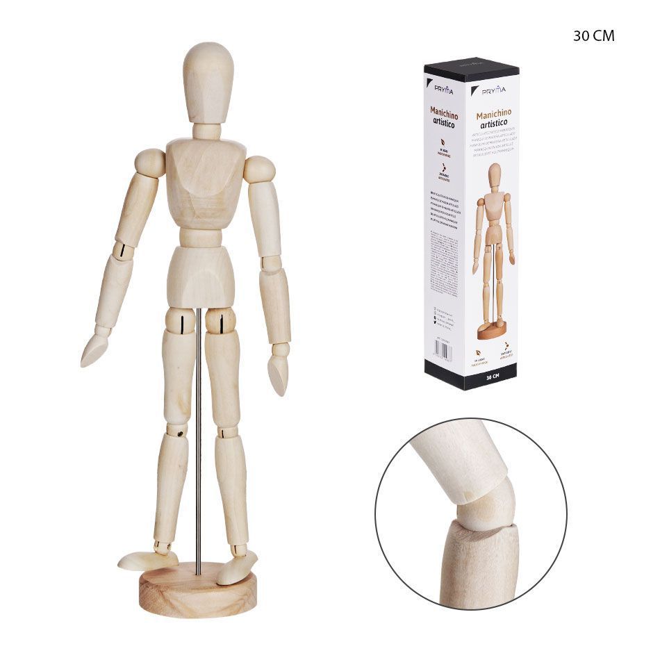 Maniquí de dibujo de madera 30 cm - Artículos de arte y manualidades