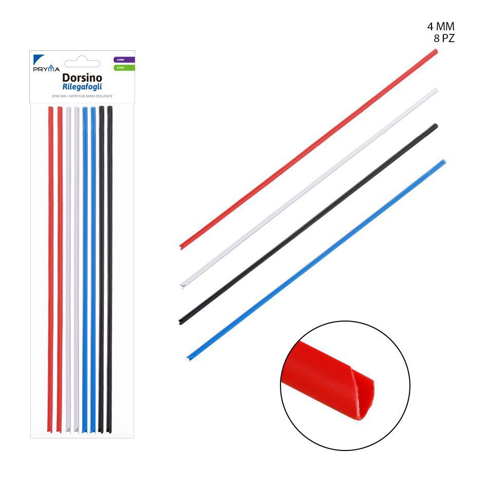 Varilla encuadernadora 4mm 8pcs para oficina