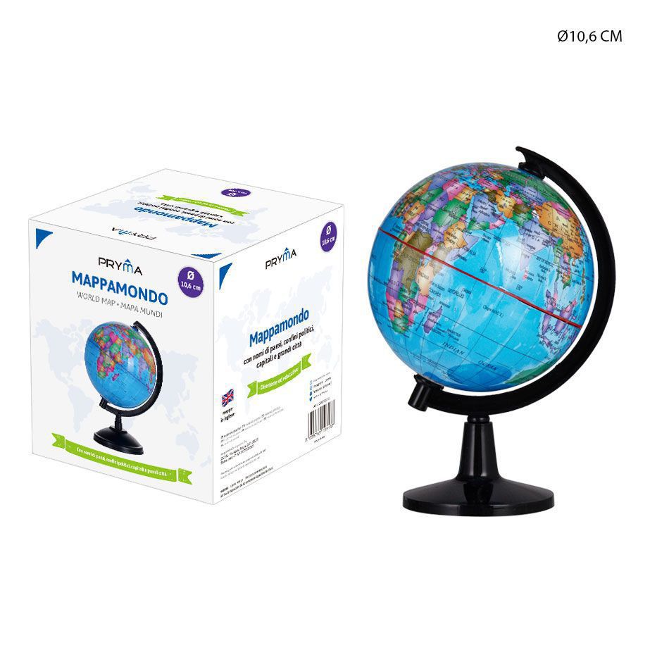 Globo terráqueo diámetro 10.6cm para educación y decoración