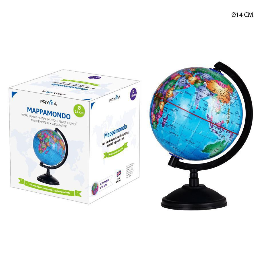 Globo terráqueo diámetro 14.16cm para educación