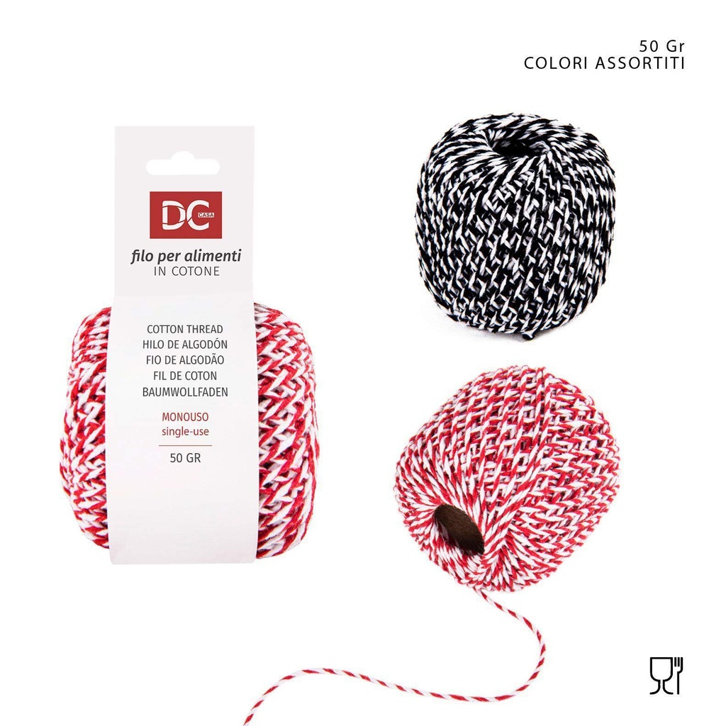 Hilo de algodón para alimentos 50 g bicolor - Accesorios de cocina