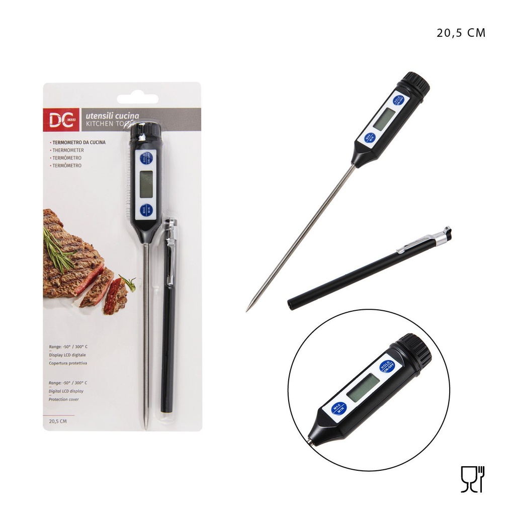Termómetro digital de cocina 20.5cm con estuche