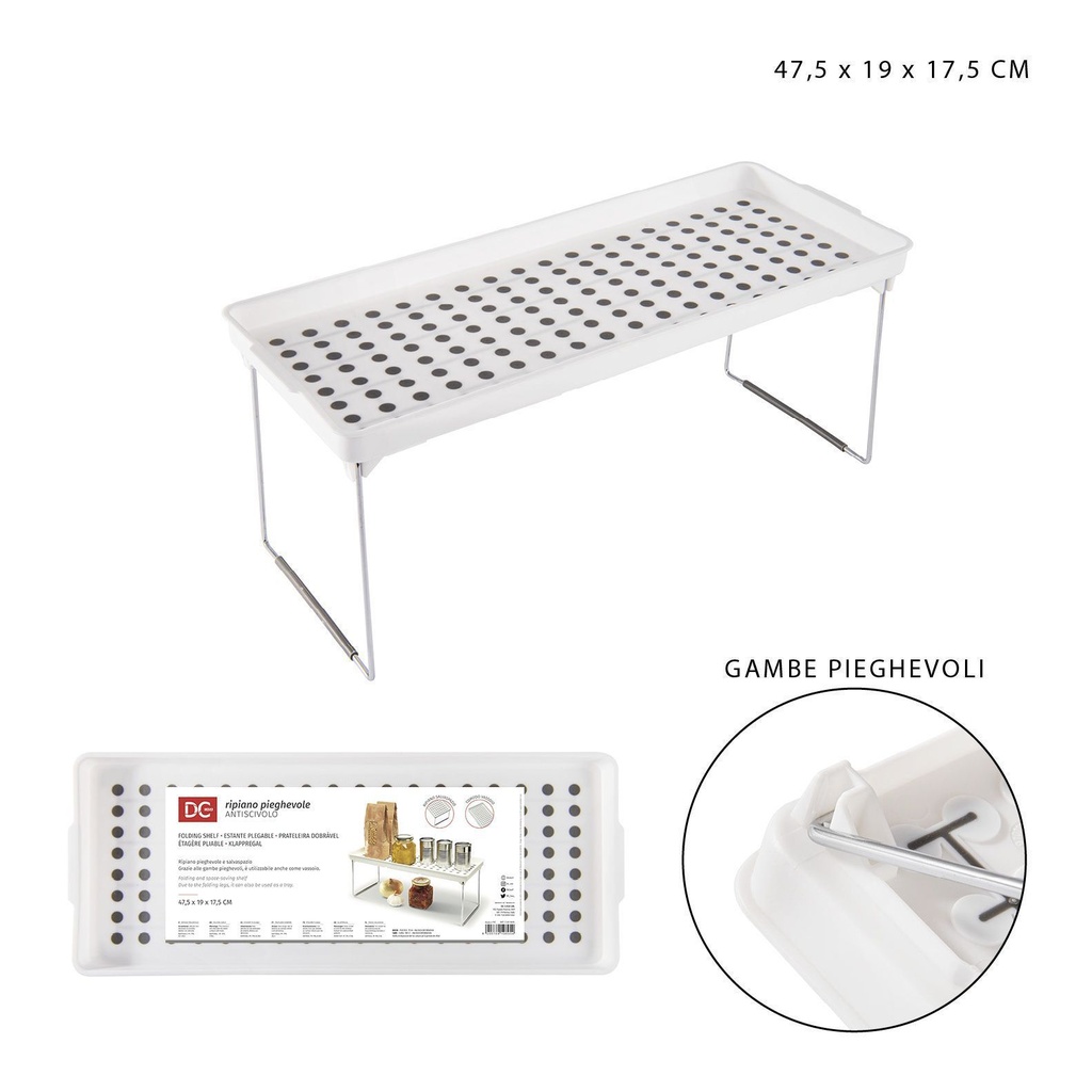 Estante plegable antideslizante 47.5x19x17.5cm - Organización
