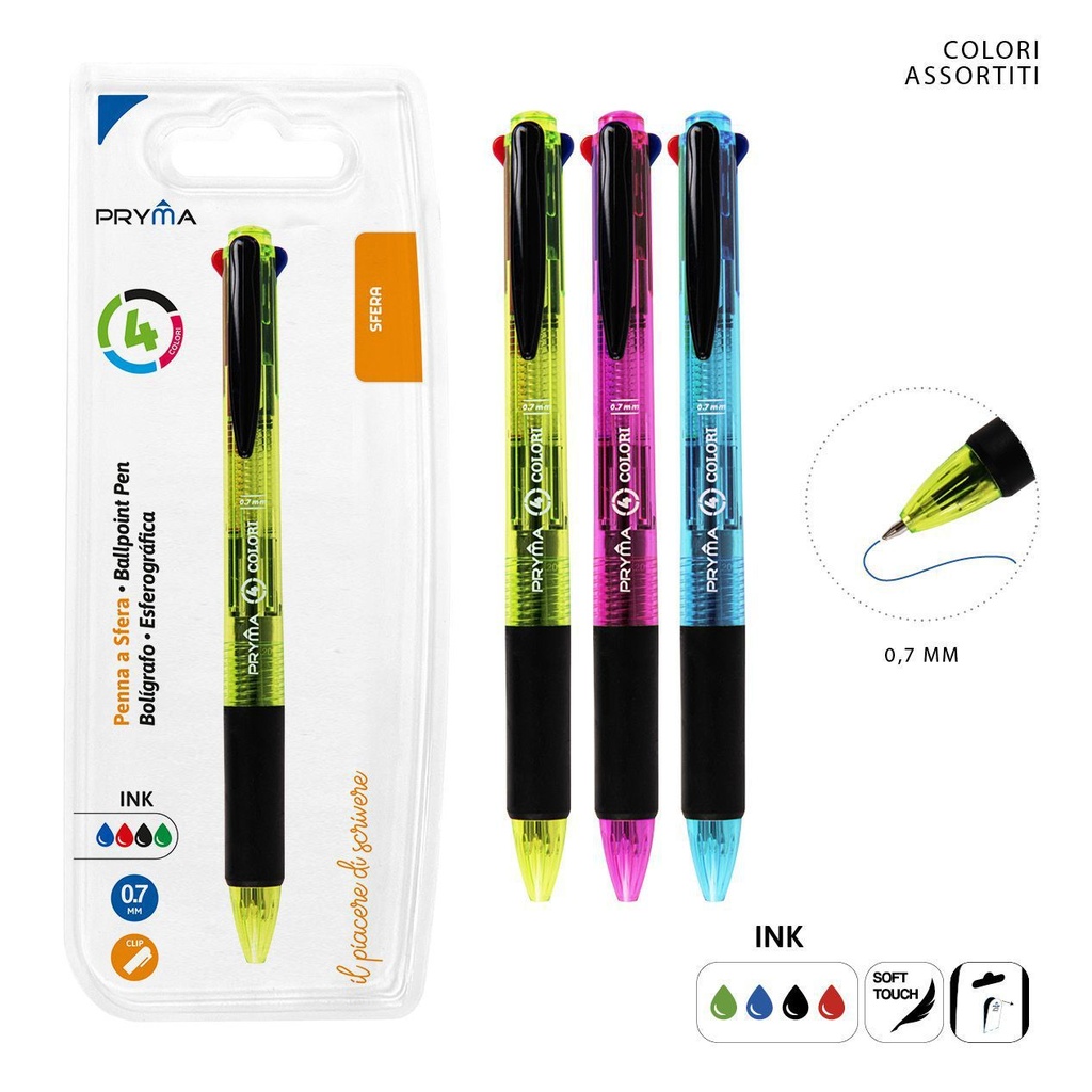 Bolígrafo multicolor 0.7MM 4col. - Material de escritura