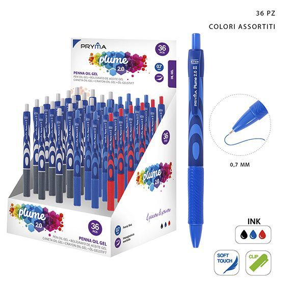 Bolígrafo de clic de gel 0.7mm suave pack de 2 para escritura