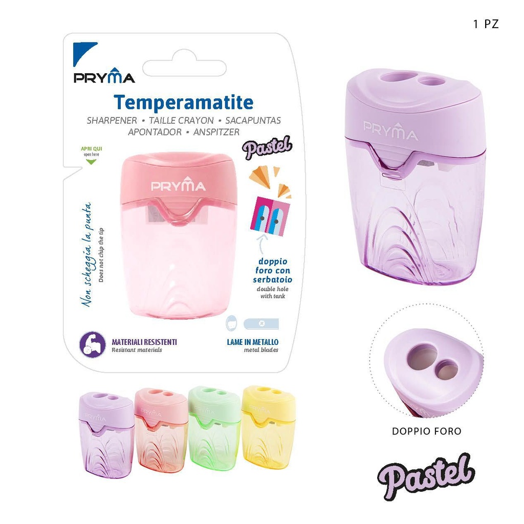 Sacapuntas pastel de doble agujero - Accesorios de papelería
