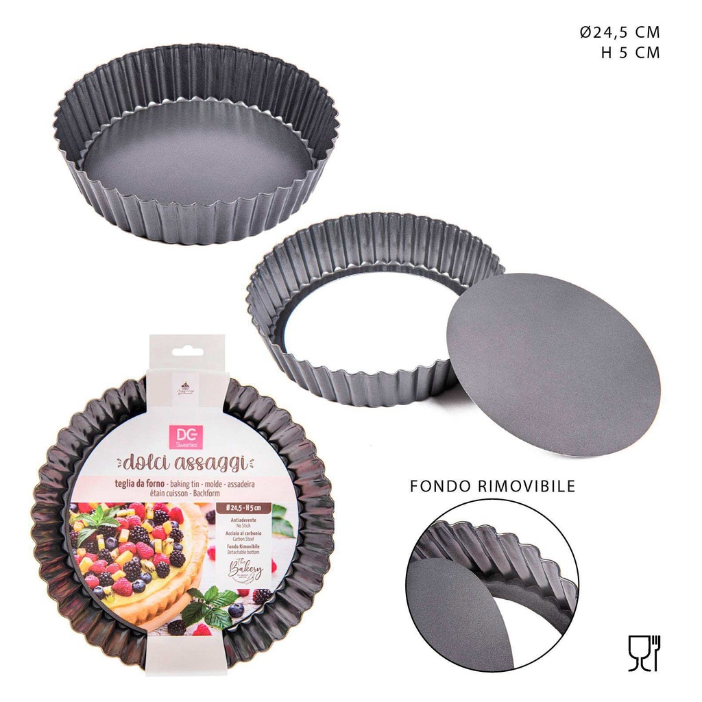 Bandeja para hornear con base desprendible 24.5x5 cm - Utensilios de repostería