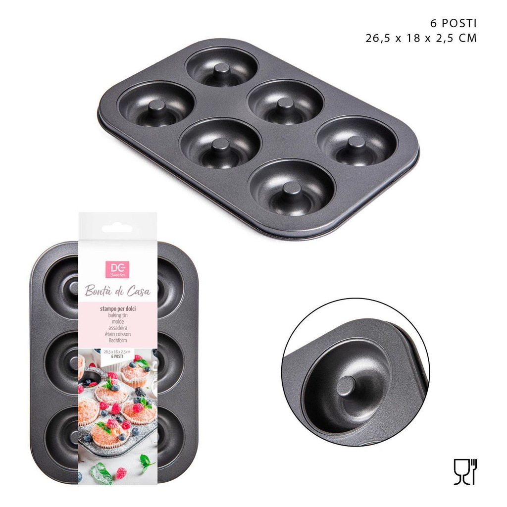 Bandeja para hornear donuts 26.5x18.5x2.8cm