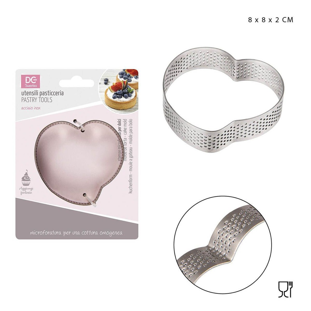 Molde para mousse de corazón 8x8x2 cm - Utensilios de repostería