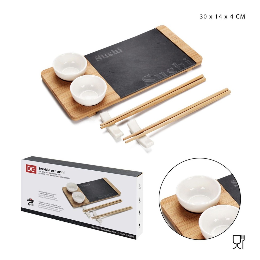 Kit de accesorios para sushi 30x14x4cm 7pcs, cocina japonesa