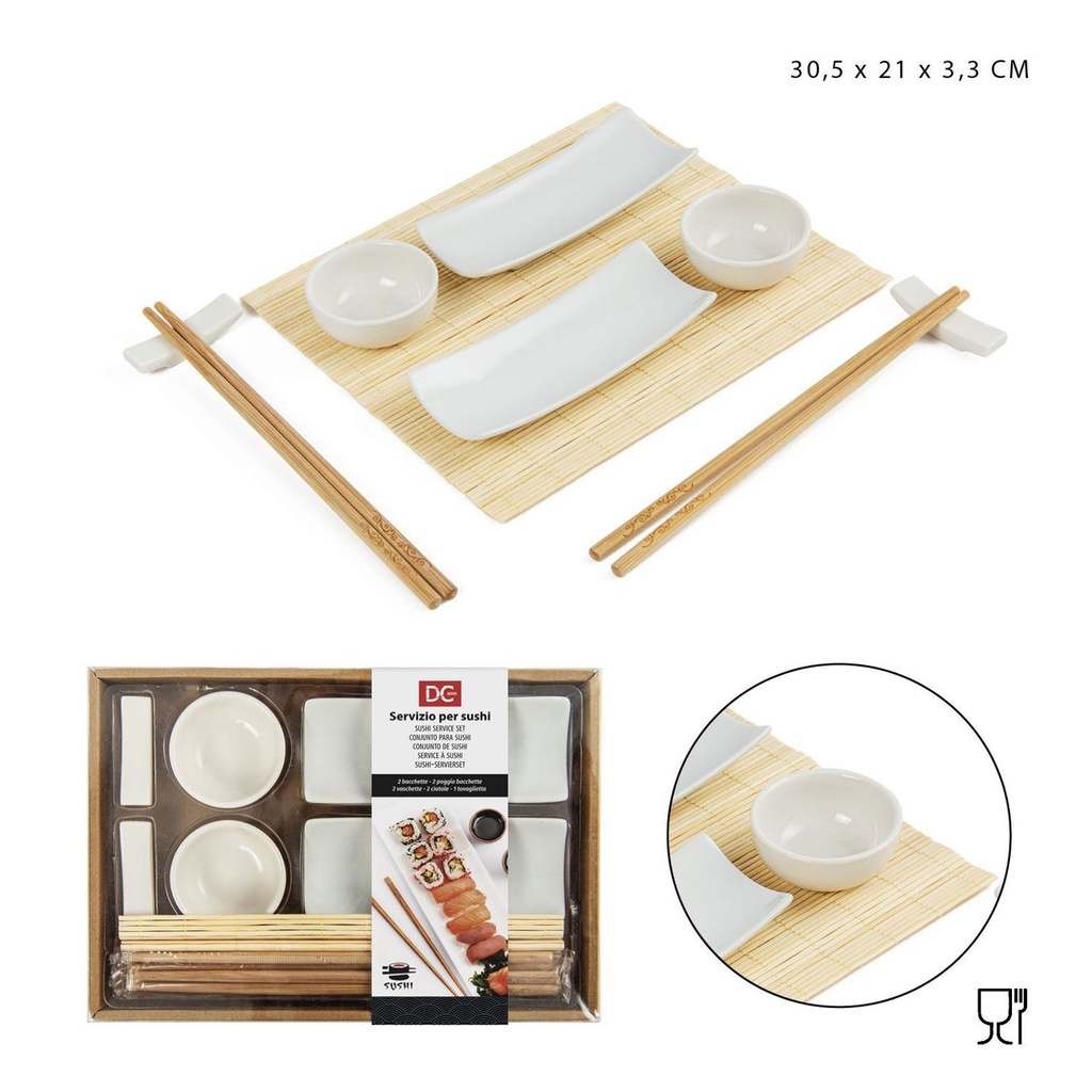 Kit de accesorios para sushi 30.5x21x3.3cm 9pz