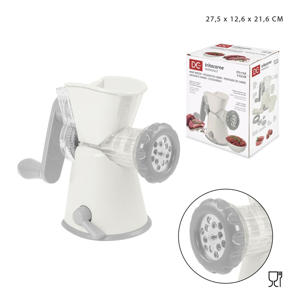 Picadora de carne manual 27.5x12.6x21.6 cm - Accesorios de cocina y máquina de moler