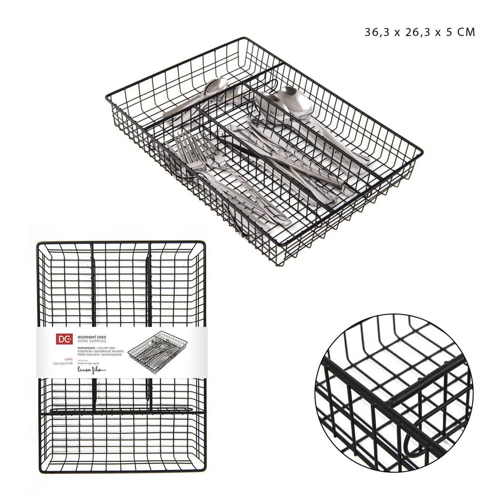 Porta cubiertos 36.6x26.5x5cm para organización de cocina