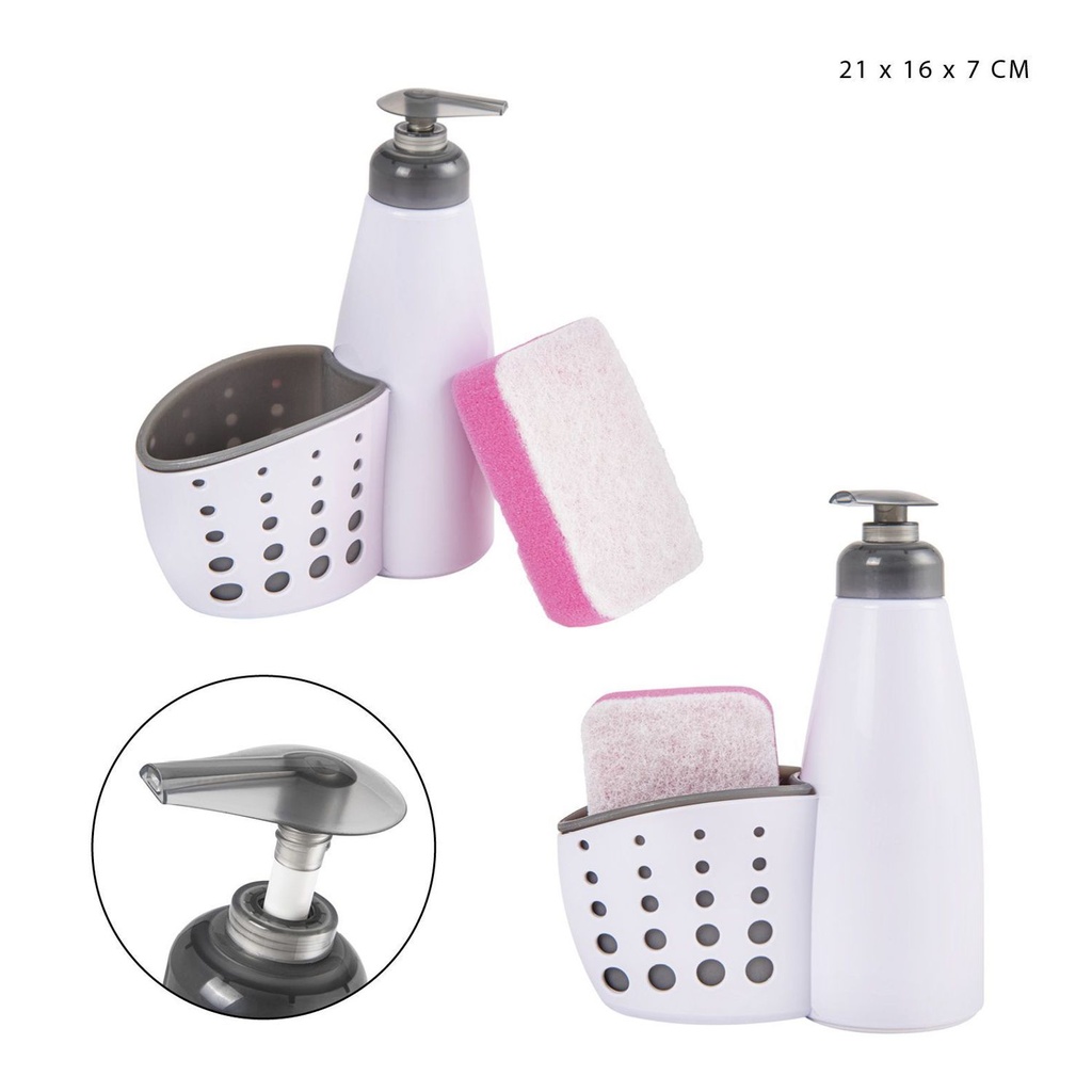 Dispensador de jabón + esponja 21x16x7cm - Utensilios de cocina