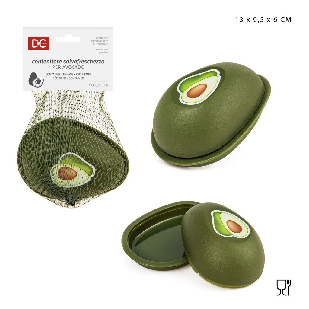 Contenedor de conservación de frescura para aguacate 13x9.5x6cm para almacenamiento de alimentos