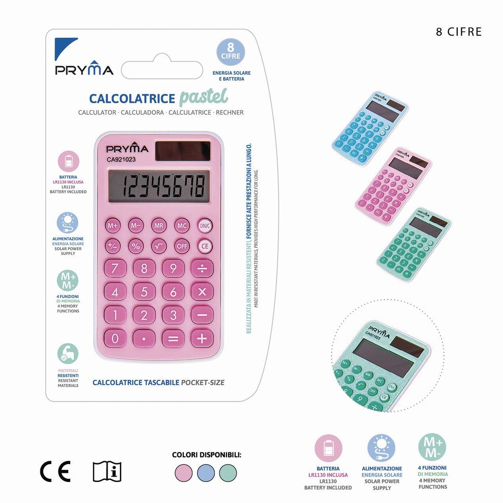 Calculadora solar de 8 dígitos 100x56x8mm para oficina