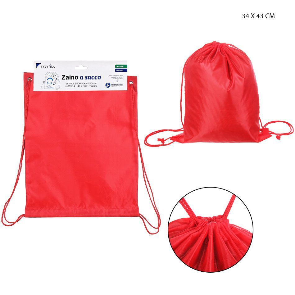 Bolsa con cordón roja 34x43 cm - Estuches y mochilas