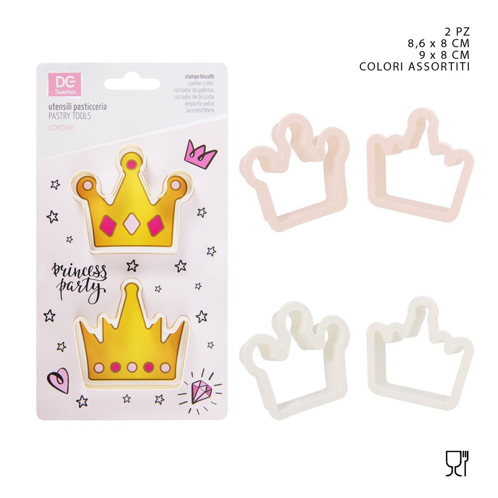 Molde coronas de plástico 8.6x8-9x8cm 2pz para galletas