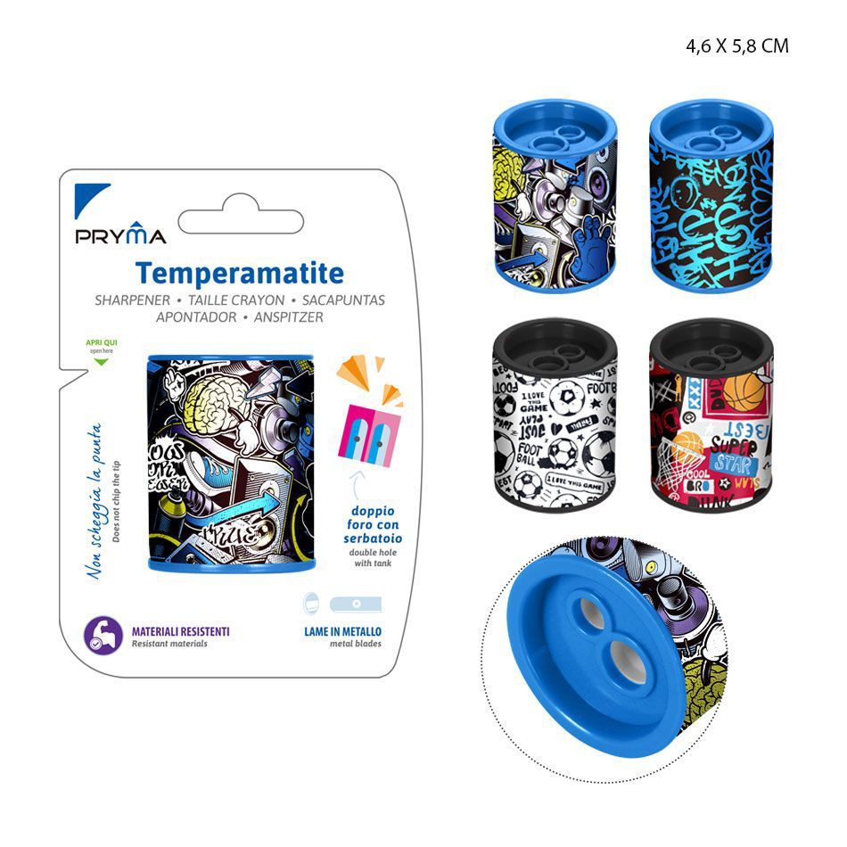 Sacapuntas de barril doble agujero 46X58MM niño - Papelería