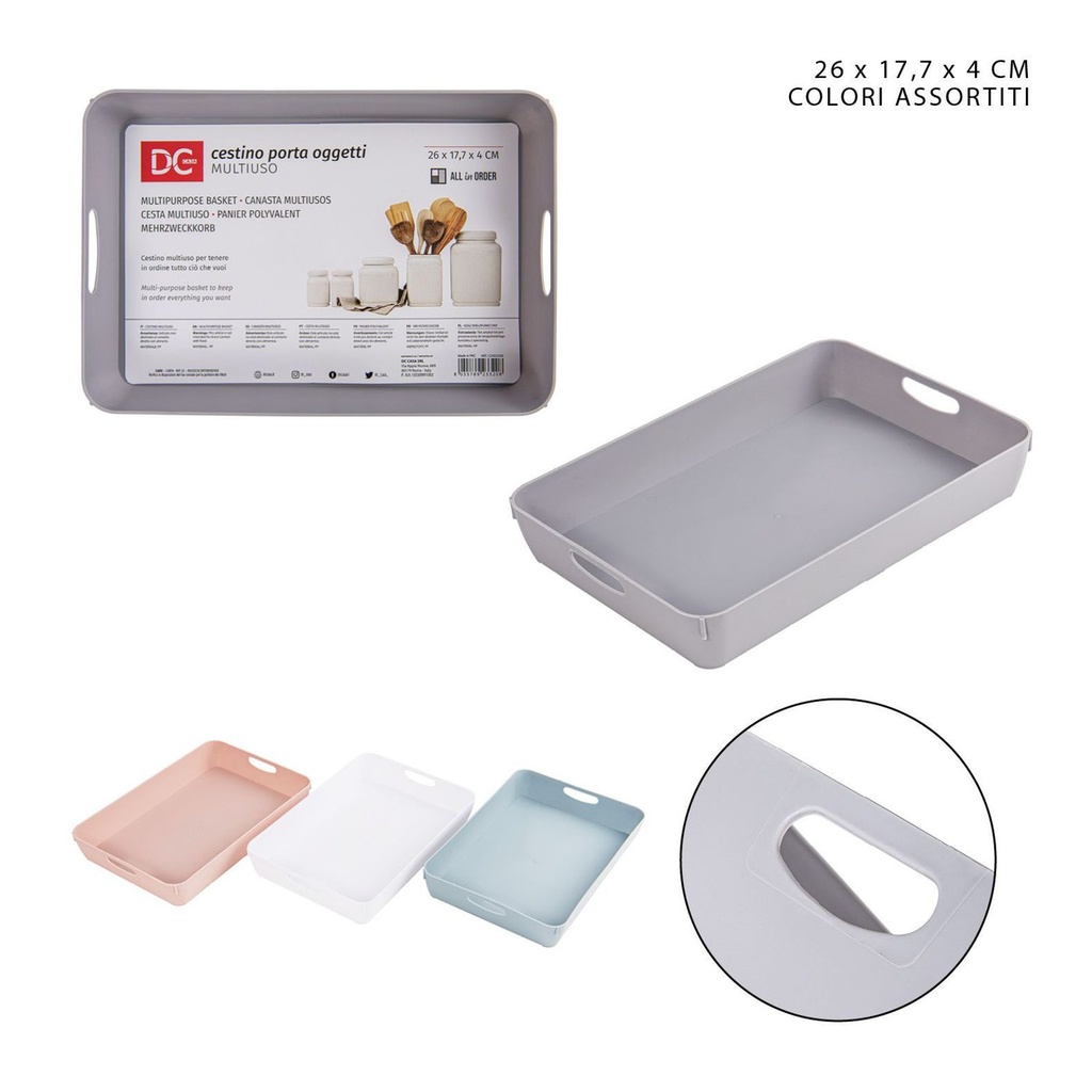 Cesta multiuso de plástico 26x17.7x4 cm - Utensilios de cocina y cestas