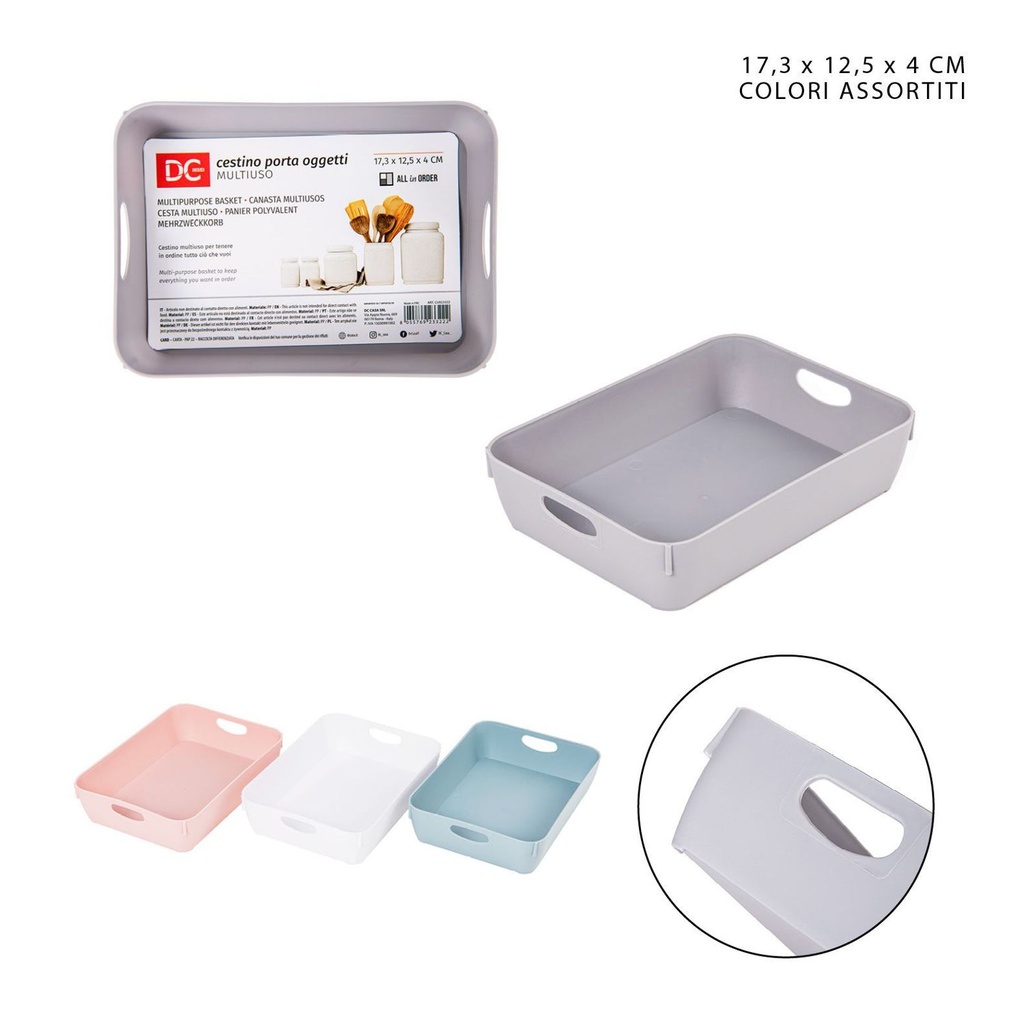 Cesta multiuso de plástico 17.3x12.5x4 cm - Accesorios para el hogar