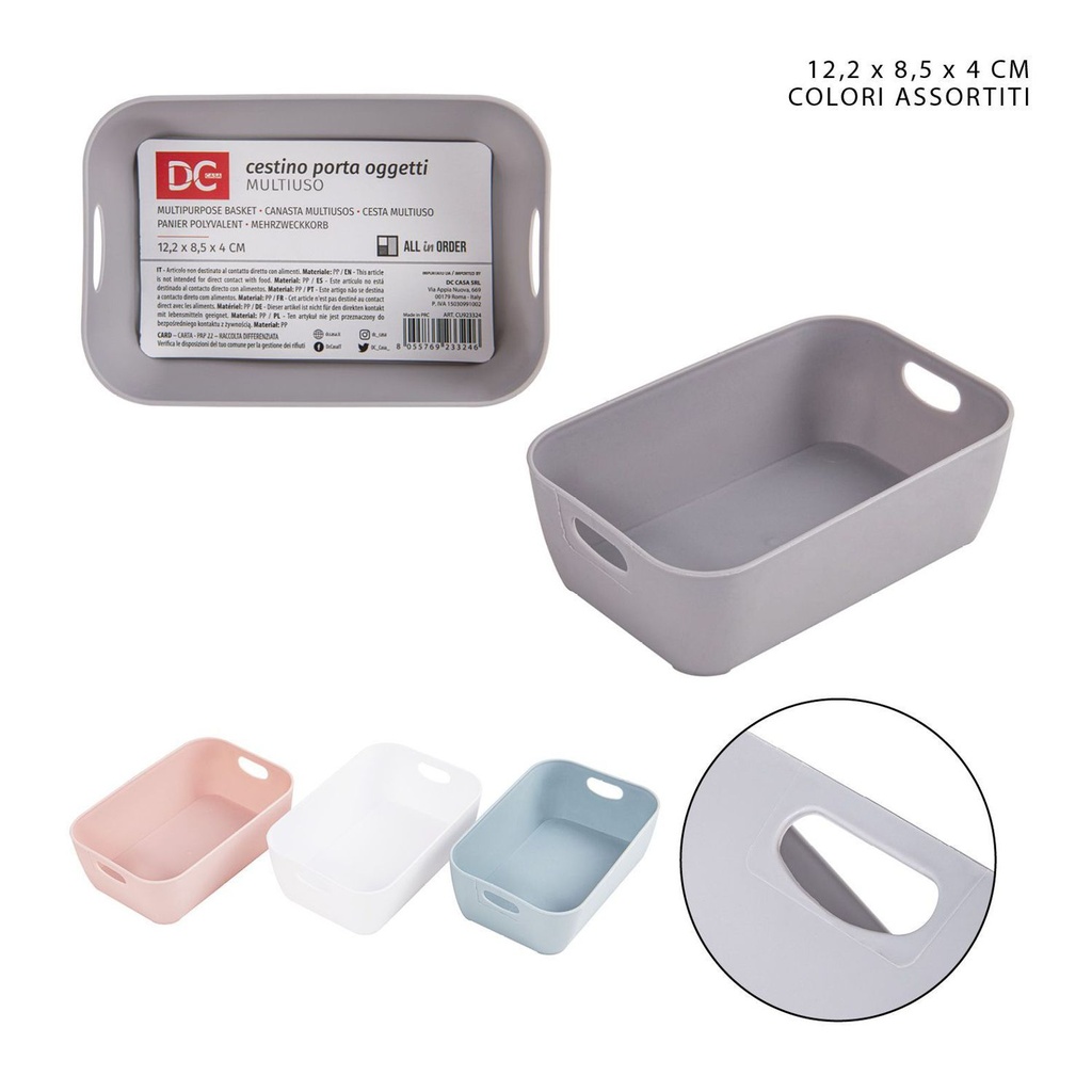 Cesta multiuso plástica 29.5X24X9CM - Artículos de plástico y organización