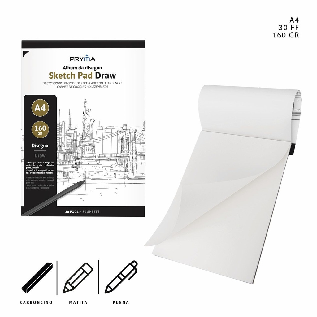 Cuaderno de bocetos A4 30 páginas 160g - Material de bellas artes