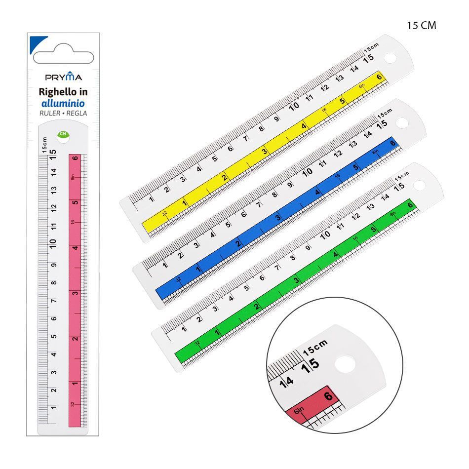Regla de aluminio 15 cm - Papelería y útiles escolares