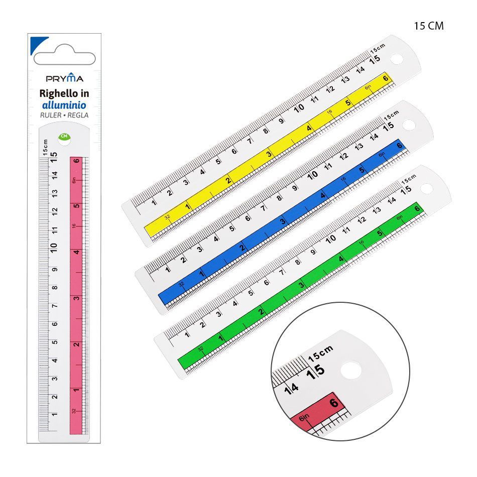 Regla de aluminio 15cm para oficina