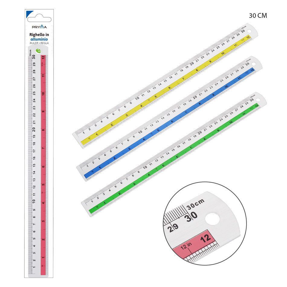 Regla de aluminio 30cm para medición y dibujo