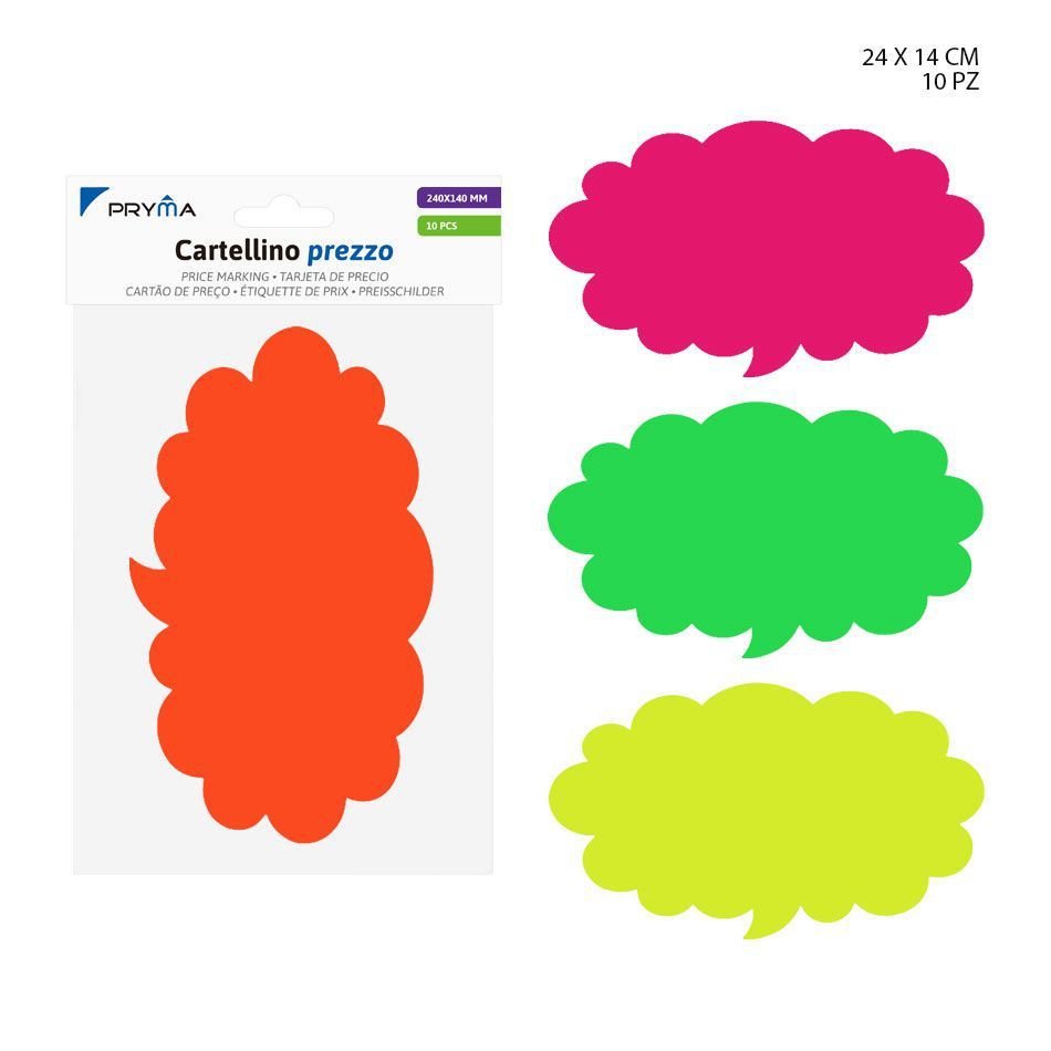 Etiqueta de precio nube 24x14 cm 10 piezas - Papelería
