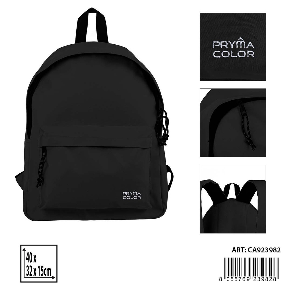 Mochila escolar negra 40x32x15 cm - Mochilas