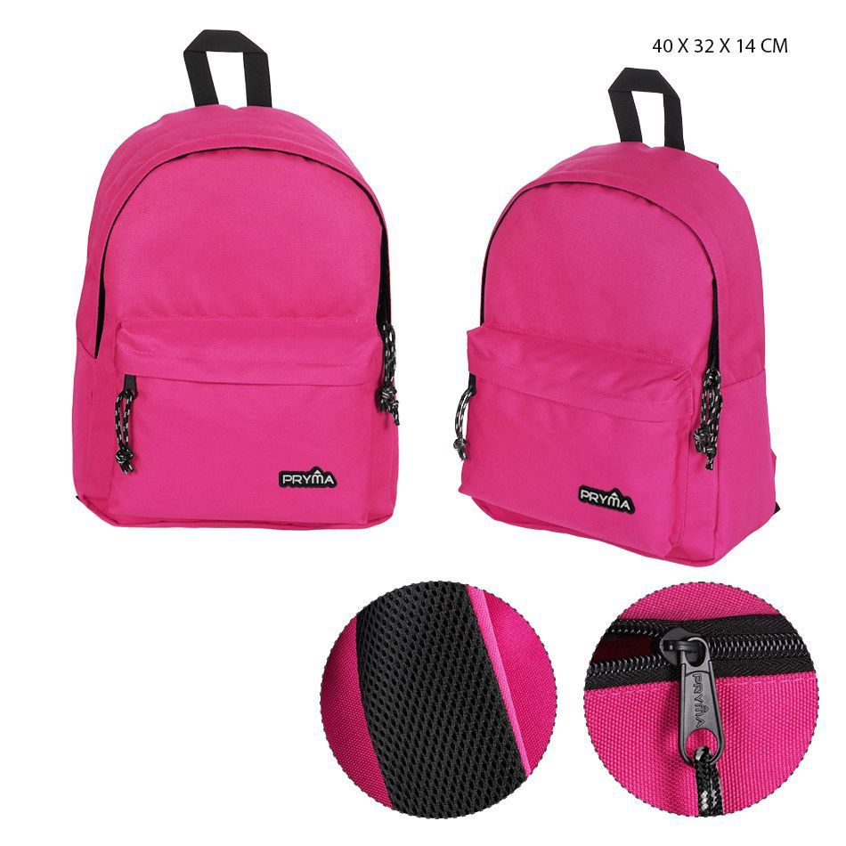 Mochila escolar fucsia 40x32x14cm