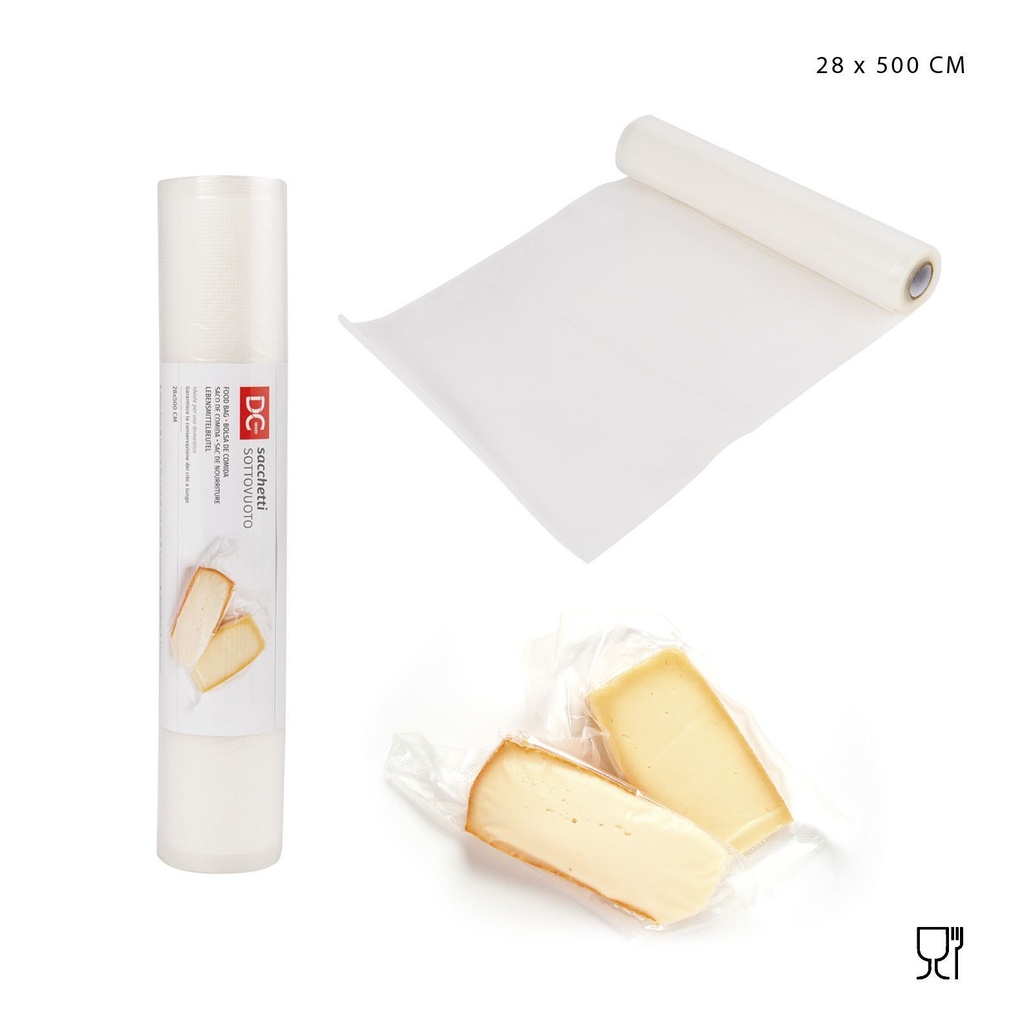 Bolsas de vacío para alimentos 28x500 cm - Almacenamiento y conservación de alimentos