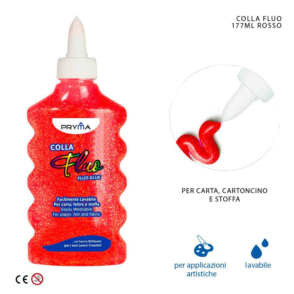 Pegamento fluorescente rojo 177ml para manualidades