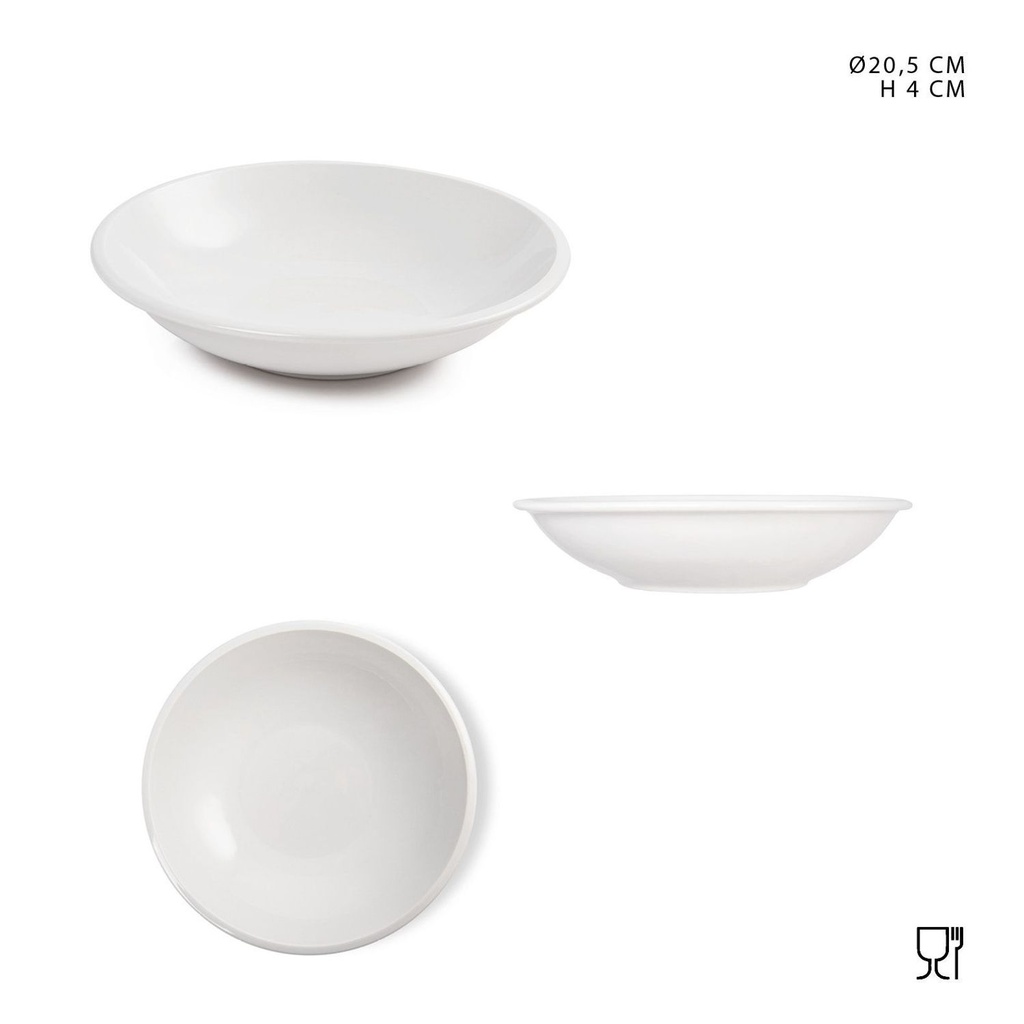 Plato hondo de porcelana 20.5cm - Vajilla