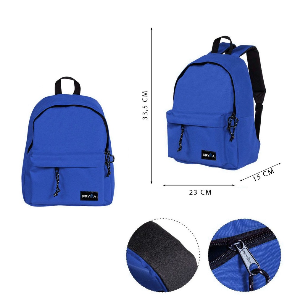 Mochila escolar azul 33.5x23x15cm para estudiantes