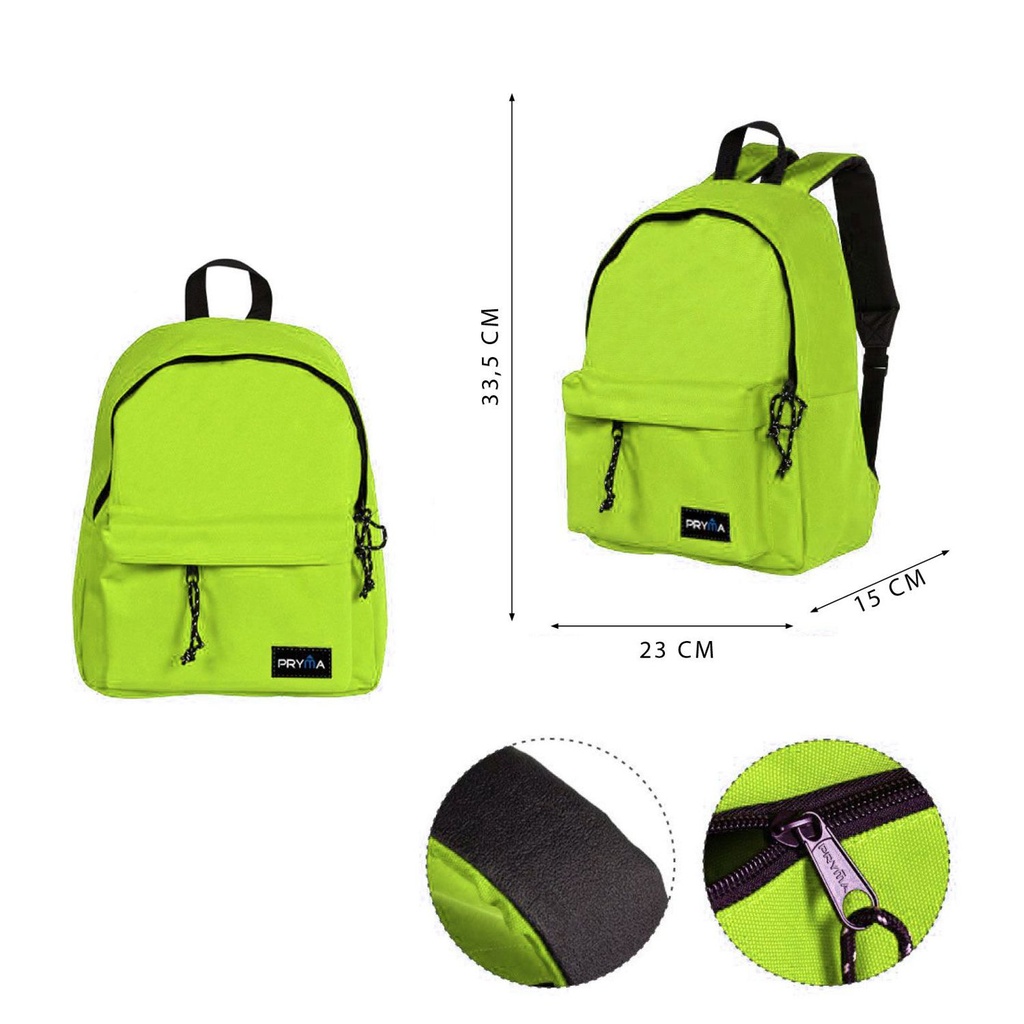 Mochila escolar verde 33.5x23x15cm para estudiantes